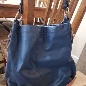 Blue Coach Leather Shoulder Bag